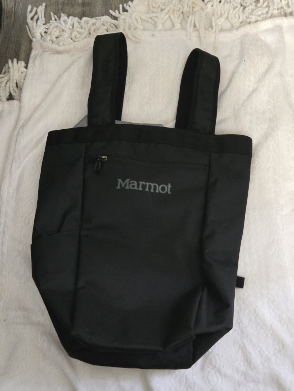 Marmot Black Backpack Tote with Front Zip Pocket